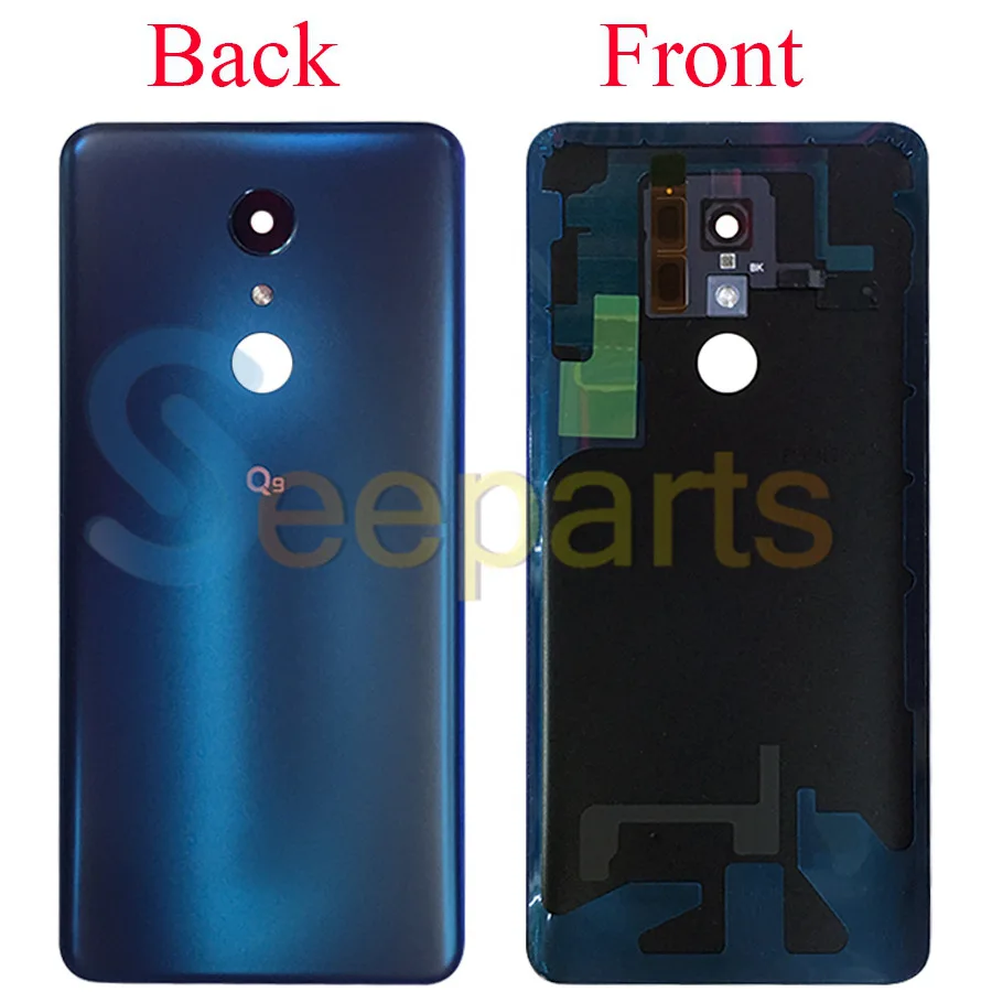 Новое оригинальное стекло для LG Q9, заднее стекло, задняя крышка для батареи, запасные части с объективом камеры для LG Q9, корпус