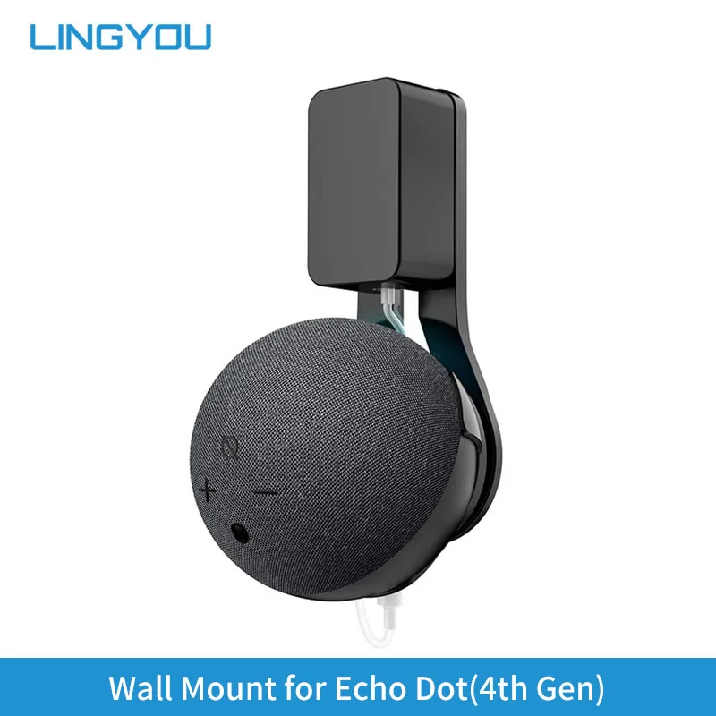 LINGYOU Wall Mount Holder Stand For Amazon Alexa Echo Dot 4 4th Gen Space Saving Bracket Assistants Smart Speaker Accessory | Электроника