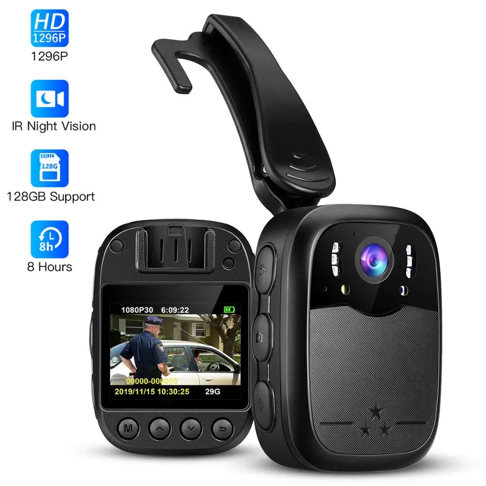 Boblov Body Worn Camera 1296P Portable IR Night Vision Camara Policial For Law Enforcement Security Guards Mini DVR cam | Электроника