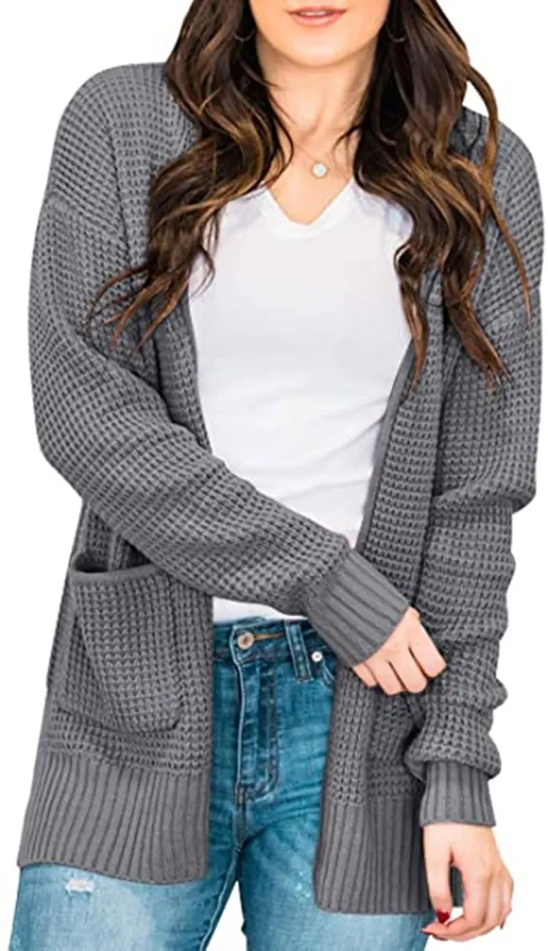 

Womens Open Front Cardigan Sweaters Casual V neck Sweatshirt Lightweight Loose Knit Sweater Coat Tops