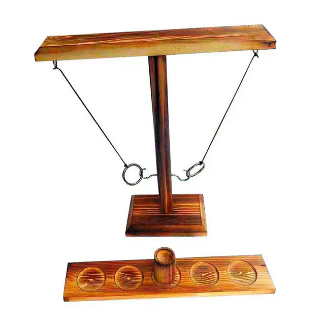Wooden Ring Toss Game for Kids Adults Home Party drink game Throwing Hook and Loop 2 People Interactive Board Play Games Bars 3