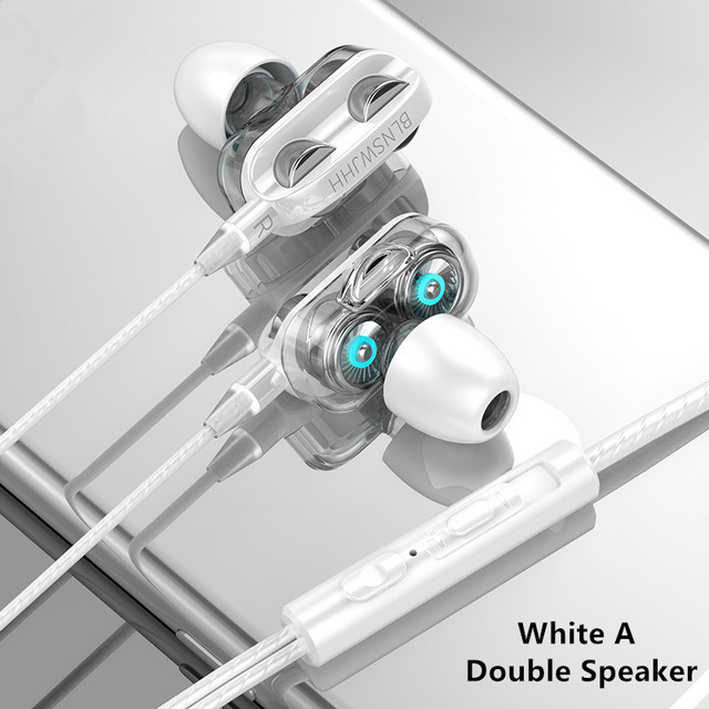 Wired Earphones In Ear 3.5mm Auriculares For Mobile Phone 3.5 Earbuds Dual Drive Bass Earphone Headset Gamer Handfree