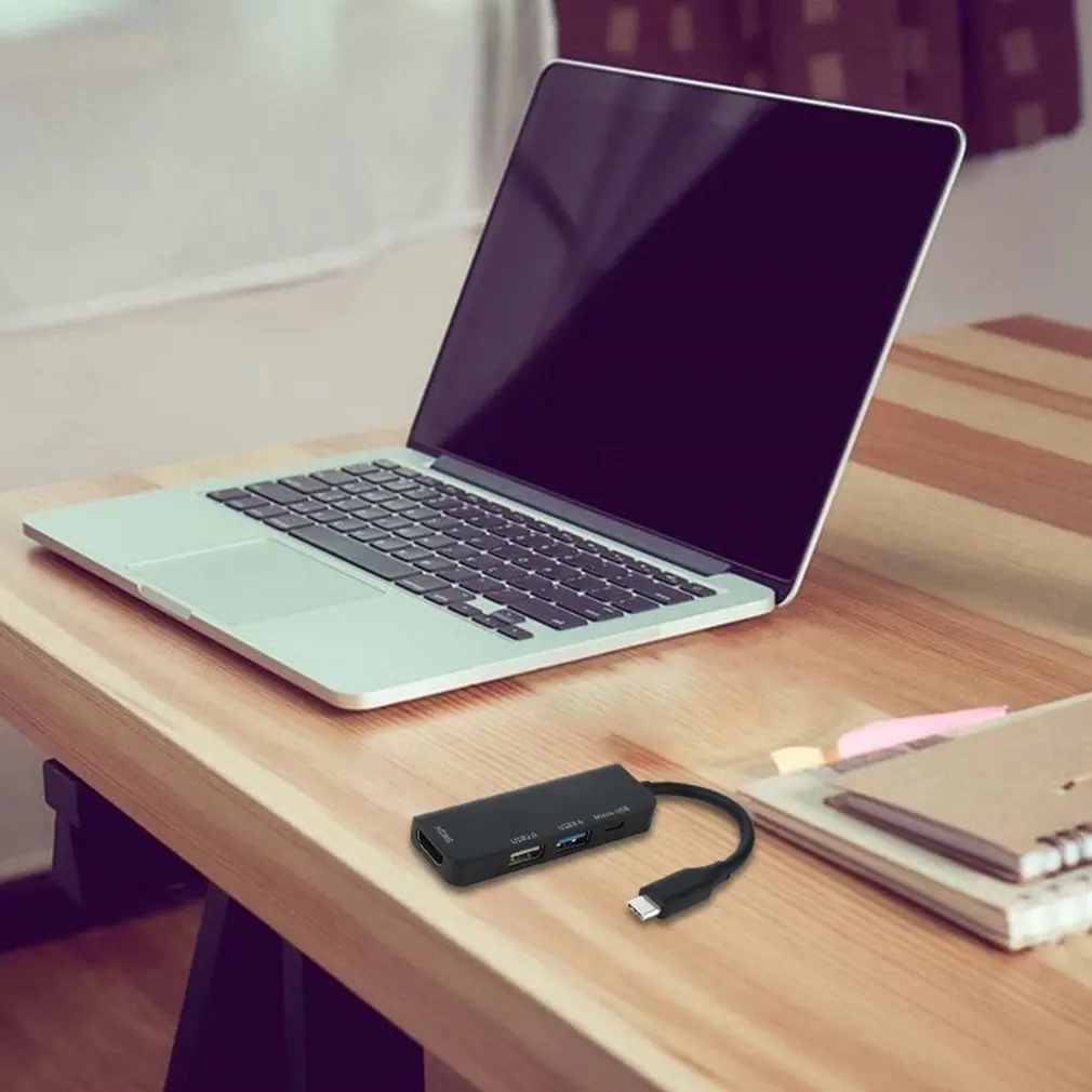 Концентратор адаптер Tpye-C к Micro USB 2,0 USB 3,0 HDMI 4 порта разветвитель USB порт концентратор разветвитель для ПК компьютер