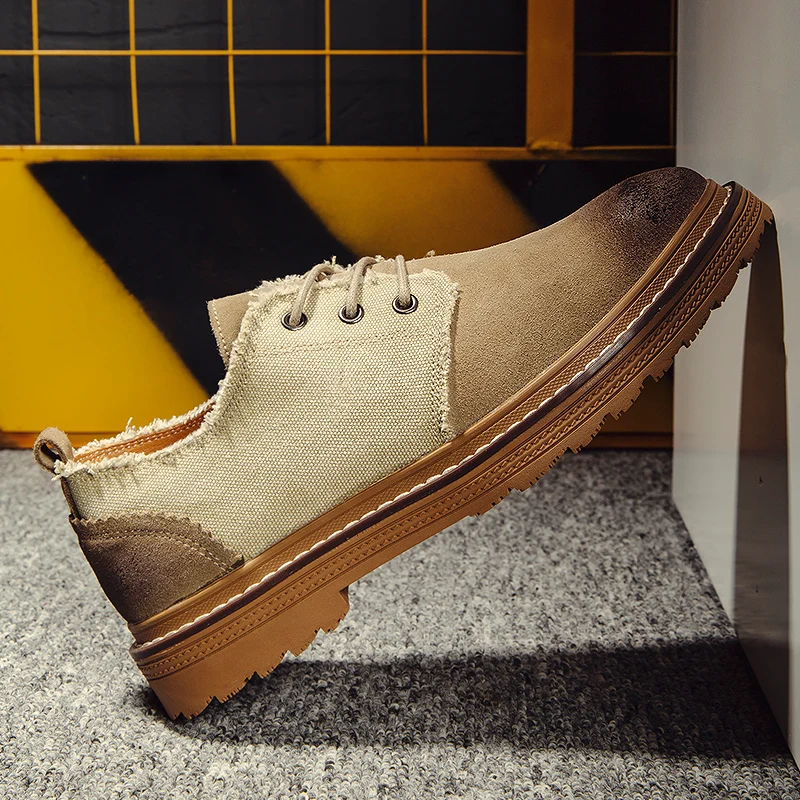 

Retro Men Casual Leather Shoes Men Martins Leather Shoes Korean version of tooling shoes 2019 New
