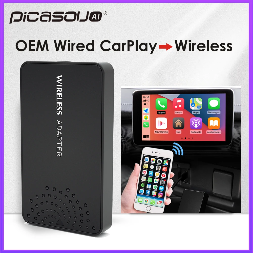 Беспроводной адаптер PICASOU для Carplay USB-адаптер Audi Benz Mazda Porsche Volkswagen Volvo Ford Citroen Honda Nissan
