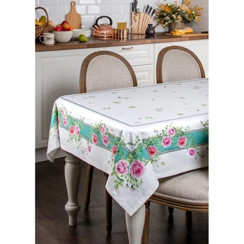 

Tablecloth Garden 180 * 140 cm.Turquoise, 100% Cotton , T fork Home and kitchen products