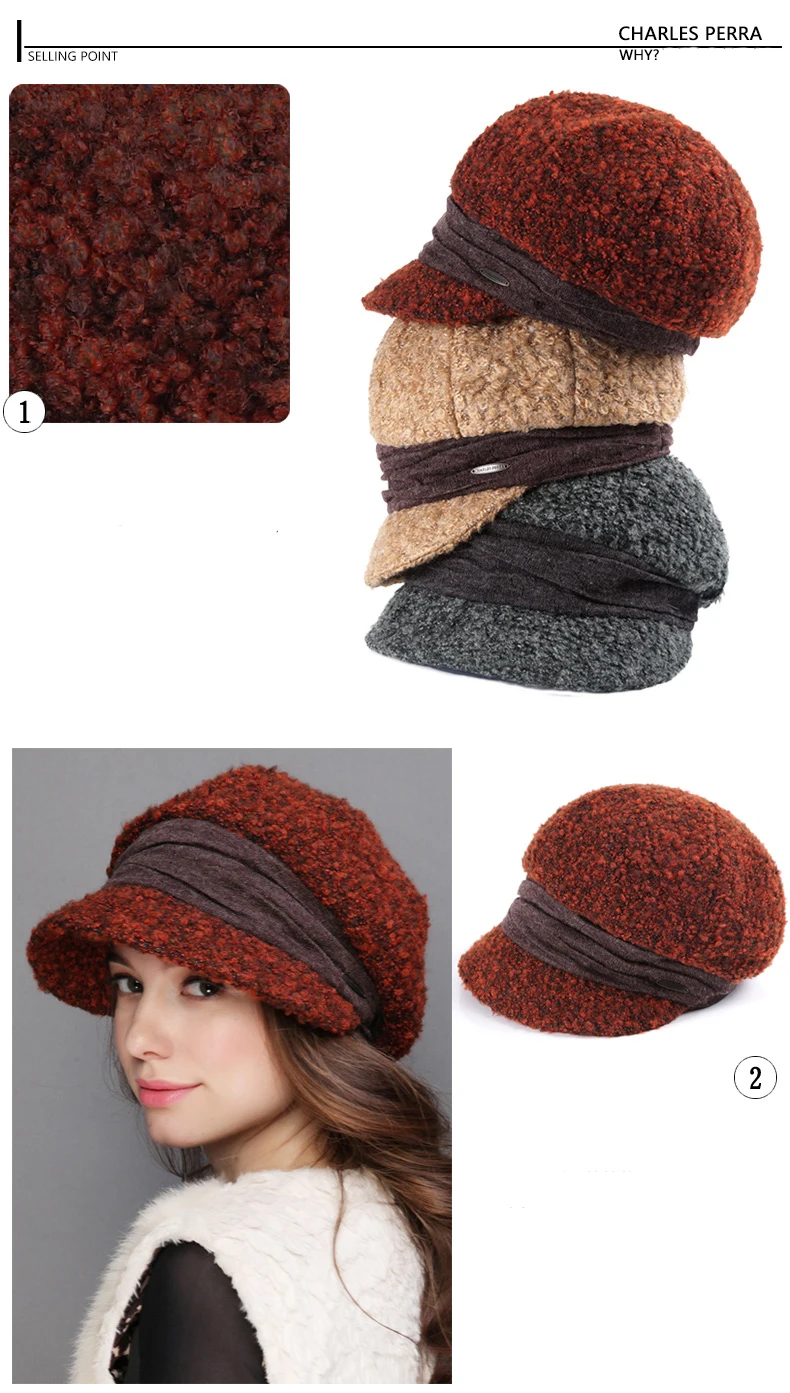 Женские шапки; сезон осень-зима; теплая шерстяная шапка; утолщенная защита ушей; повседневные Модные шапки; женские береты; головные уборы; 7248