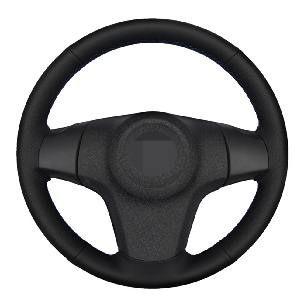 Car Steering Wheel Cover Handstitched Black Artificial Leather For