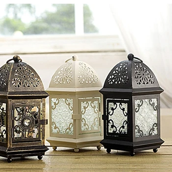 

Moroccan Nordic Iron Candlestick Retro Romantic Creative Candlestick Home Restaurant Farol Portavelas Table Centerpieces MM60ZT