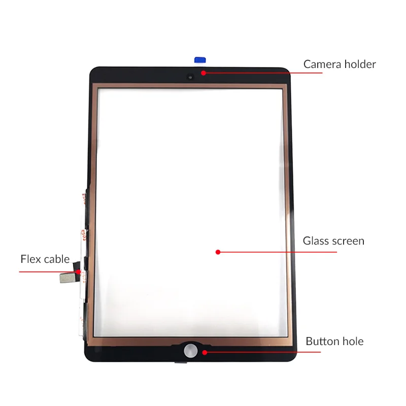 Tela de Toque para Ipad Vidro com Botão Painel Digitador Vidro Display Lcd Exterior Substituição Sensor Casa 7 2021 A2197 A2200 A2198 - Imagem 3
