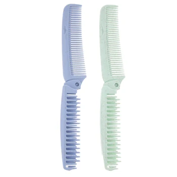 

2 Pieces Dual Ended Folding Hair Brush Compact Travel Comb Fine&Coarse Teeth