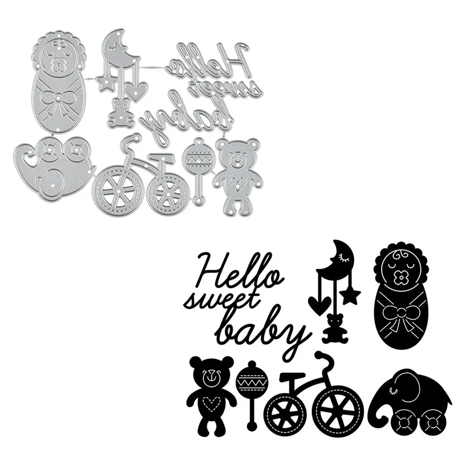DiyArts Hello Sweet Baby металлические режущие штампы Скрапбукинг ремесленные трафарет