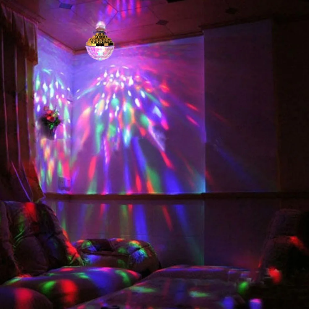 Ampoule stroboscopique rotative en cristal, E27, couleurs changeantes,  lumières de scène, de fête, lampe Disco, pour Bar, lampe LED Disco -  AliExpress