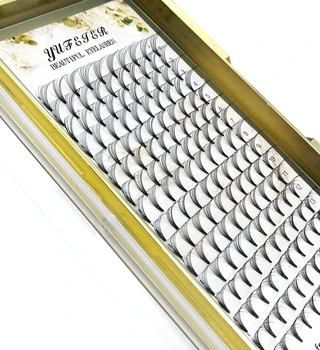 

HBZGTLAD 16 Lines Premade Volume Fans 10D Lash Russian Volume short stem Eyelash Extensions Pre made Lash Extension Faux Mink