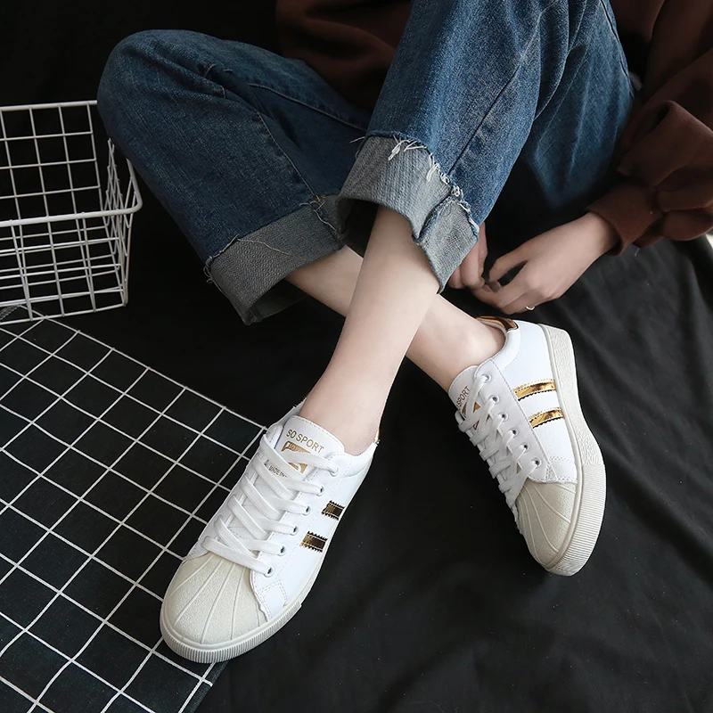 

Classic white shoes spring autumn soft and comfortable soles non-slip breathable lightweight casual simple Women Sneakers U20-77