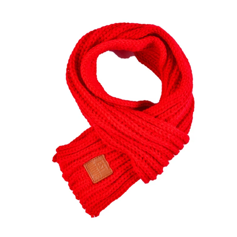 Модные зимние детские шарфы, теплый шарф для маленьких мальчиков и девочек, однотонный мягкий шарф с воротником, детское растягивающееся кольцо на шею - Цвет: RD
