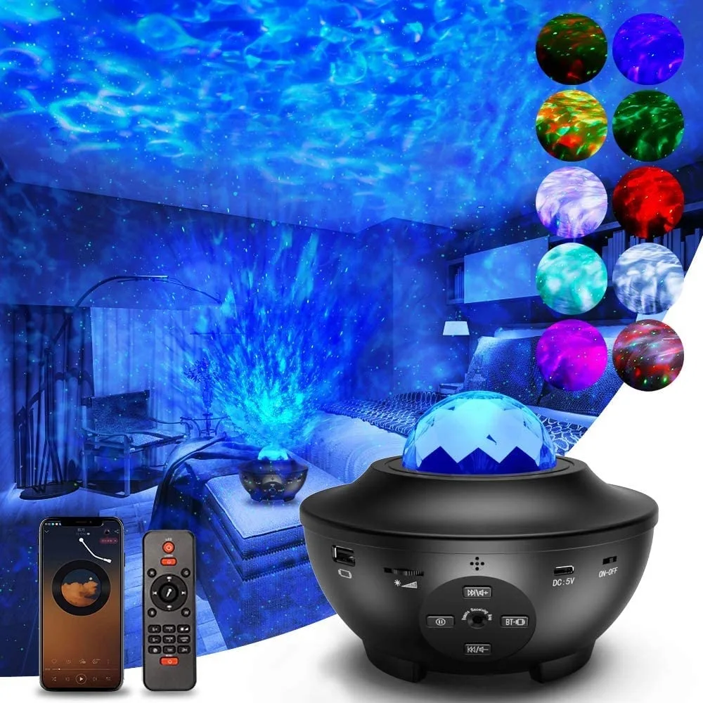 battery night light Starry Galaxy Projector Night Light LED Bluetooth Wifi Ocean Wave Viral Bedroom Trippy Skybrite Ceiling Space Lamp Adults Gifts cat night light Night Lights