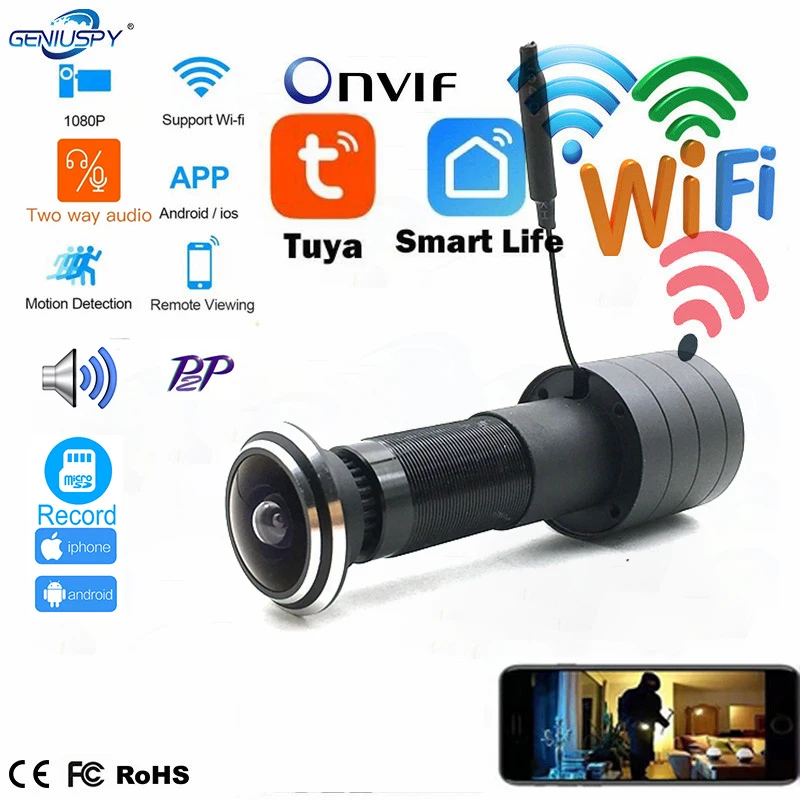 Spioncino Porta WiFi 1080P HD - Telecamera Grandangolare 150°, Lente In Vetro, Controllo Remoto E Conversazione Bidirezionale