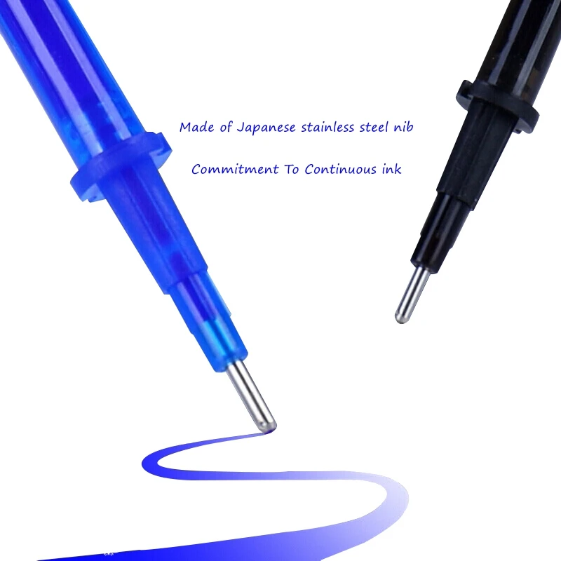 85Pcs/Set Blue Black Ink Gel Pen 0.5mm Erasable Refill Rod Erasable Pen Washable Handle School Writing Kawaii Stationery Gel Pen