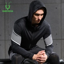 Running Jacket Gym Men Sports Coat Fitness Long Sleeve Hooded Tight Hoodies Zipper Slim Hiking Sweatshirts Male Training Jackets