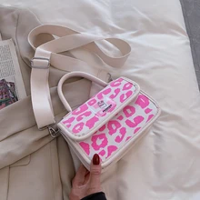 

Canvas Shoppers Bags Women Luxury Designer Handbags 2021 Fashion Large Capacity Candy Color Leopard PU Stitching Crossbody Bags