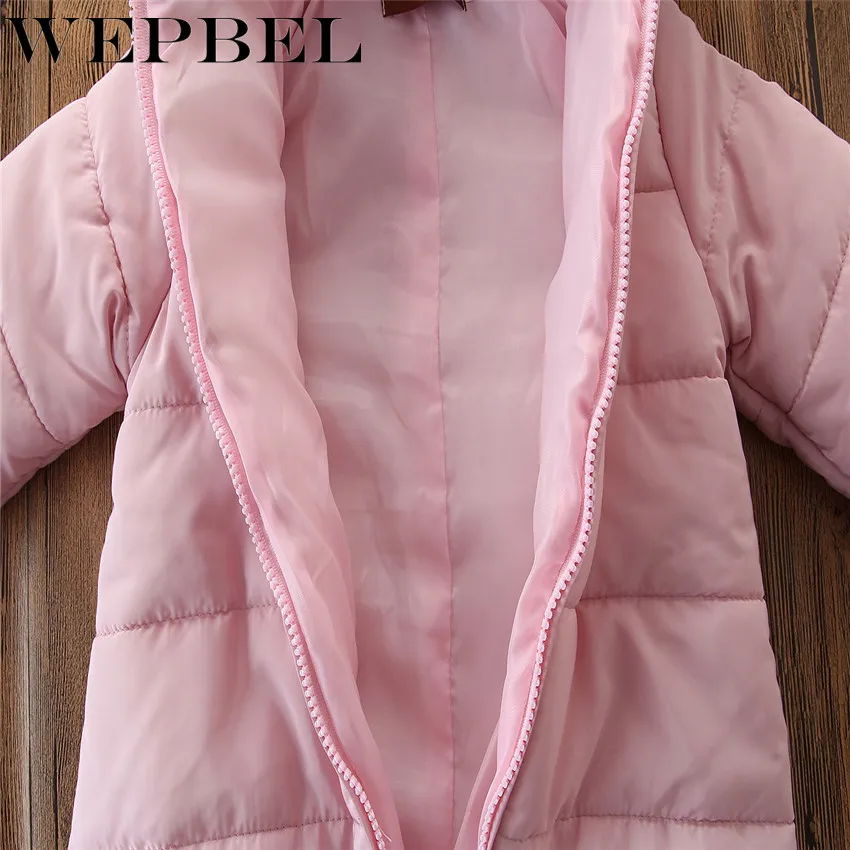 WEPBEL/зимнее теплое пуховое пальто и куртка для малышей и новорожденных; пальто с капюшоном на молнии; Однотонный комбинезон