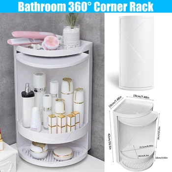 

Nailless Multi-function Rotating Rack Home Bathroom Corner Storage Organizer Finishing Rack YE-Hot