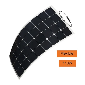 

Lightweight Salt water proof SunPower cells 110w 12v Semi flexible solar panel for RV boat car charge