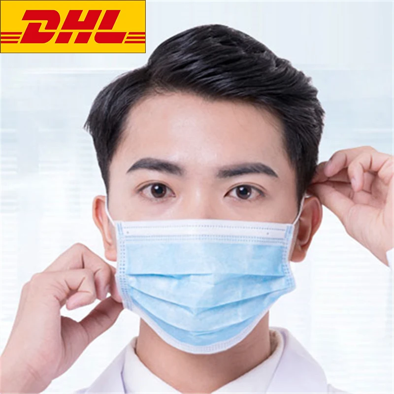 

DHL 150pcs Face Mask Anti-Pollution 3 Layer Protection Face Mask Mouth Masks Disposable Nonwoven Mask Disposable Hygiene Mask