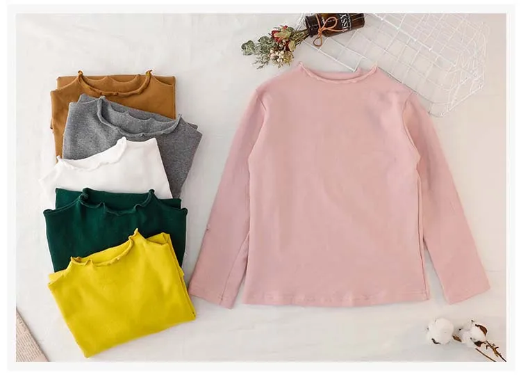 Back To School Clothing Teenage Girls Fashion Tops Little Kids T Shirt Autumn 2019 Baby Girl T-shirts Tees White Pink Green Grey (20)