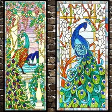 Индивидуальный размер, стеклянная пленка, статическая пленка, не клейкая, Европейский Церковный Стиль, виниловые съемные многоразовые наклейки для дома, тонированная пленка 55 см x 100 см