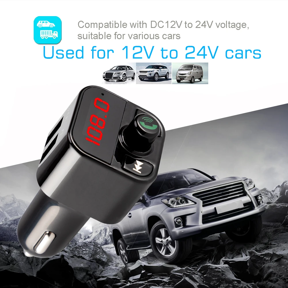 Беспроводной FM трансмиттер Bluetooth модулятор автомобильный комплект громкой связи