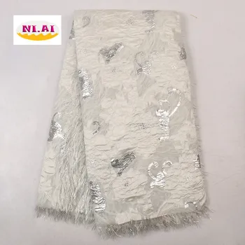 

NIAI 2020 Latest Green Brocade French Tulle Lace Fabric High Quality African Lace Fabric Embroidery For Wedding Dress XY3111B-6