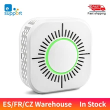 Ewelink detector de fumaça sensor sem fio 433mhz proteção contra incêndio segurança alarme sensor trabalho com sonoff rf ponte casa inteligente