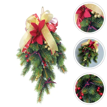 

1pc Christmas Wreath Pine Branch Pendant Hanging for Decoration Green
