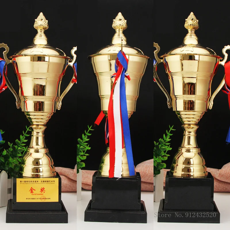 Customizable Trophies of Champions Trophy, Commercial Covered Metal Trophy, Universal Medal, Souvenir Cup, 1Pc