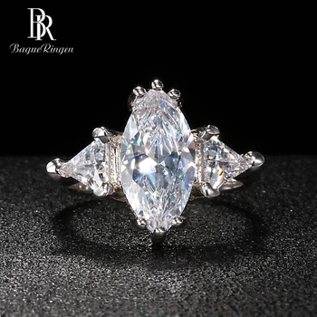 

Bague Ringen Trendy Silver 925 Jewelry Olive shaped Gemstones Ring for Women Luxury Wedding Accessory Size6,7,8,9,10 Wholesale