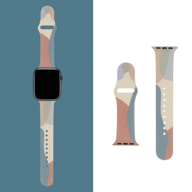 Silicone Strap For Apple Watch Band  7 41mm/45mm Series 6 SE 5 4 42mm/44mm Rubber Wristband iWatch 3 2 1 38/40mm Smart Bracelet -292