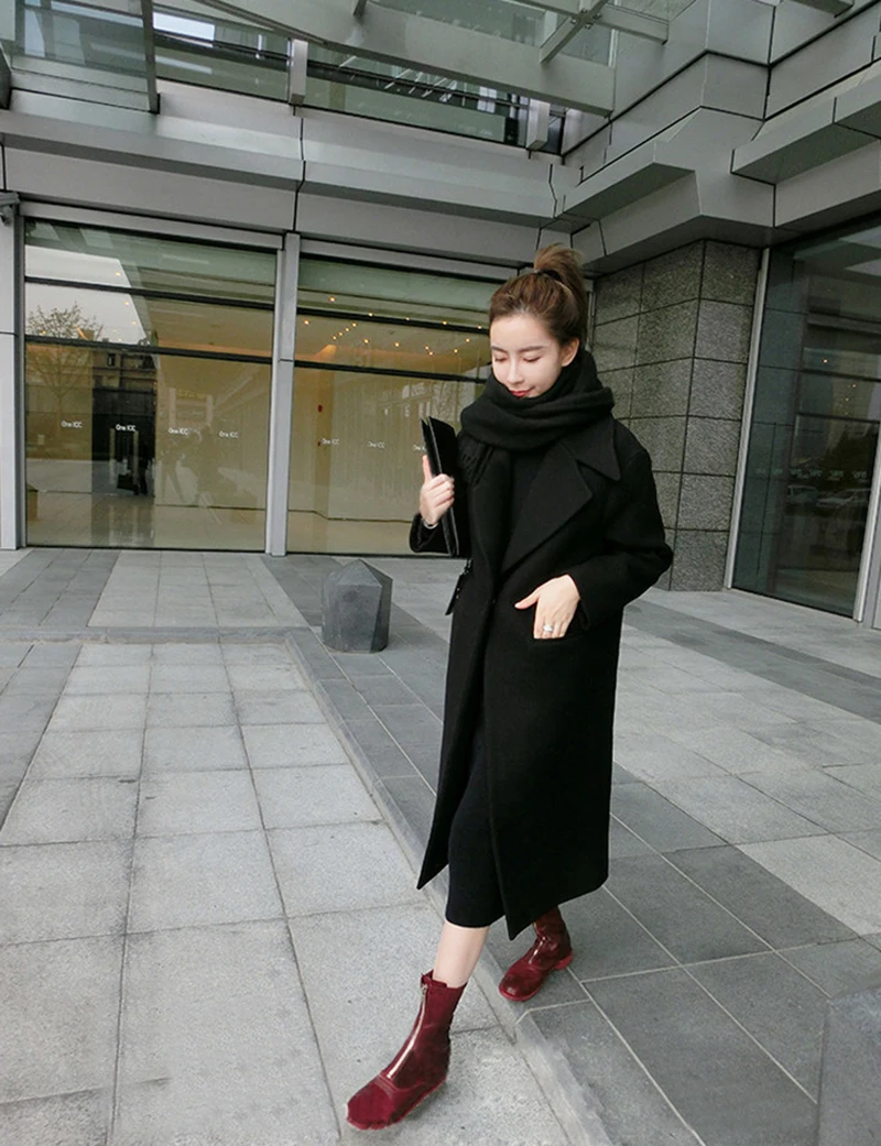 New Ladies' Jacket Fashion Single Breasted Slim Women Autumn Winter Wool Coat Long Wool Coat Spring Autumn Women Wool Coat