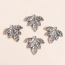 

20pcs 21*22mm Alloy Leaves Charms for Diy Jewelry Making Antique Silver Color Plant Leaf Charms Pendants for Necklace Earring