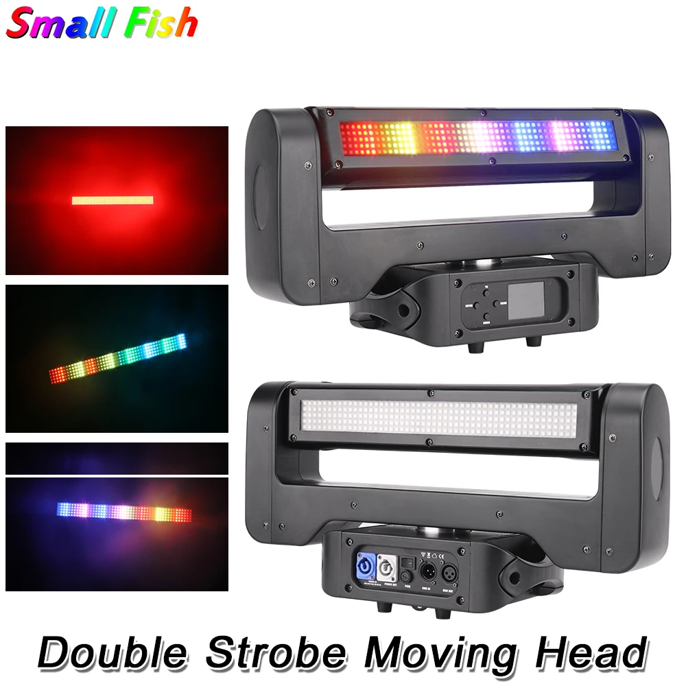 Высокое качество двусторонний SMD 500X0,2 Вт RGB Мощный стробоскоп светильник DJ Disco вечерние сценический движущийся головной светильник вращение на 360 градусов