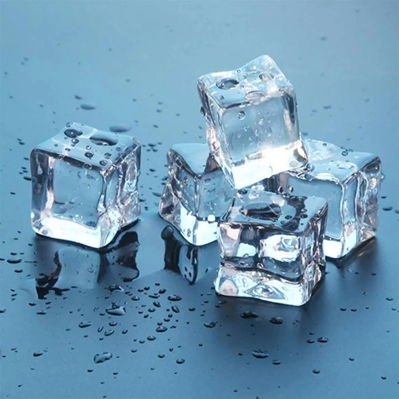 Artificial Acrylic Square Shape Ice Cubes 10Pcs 15mm/20mm/25mm/30mm Photography Props