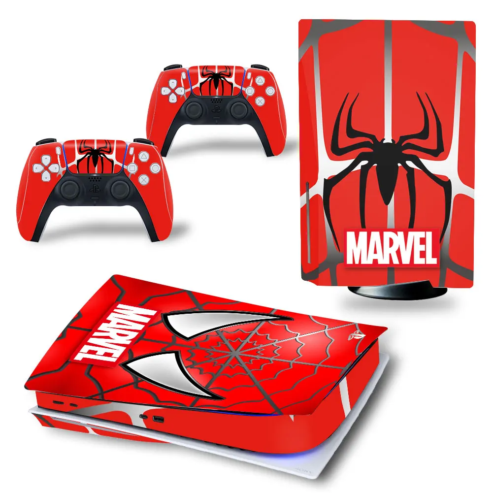 Marvel Iron Man PS5 Disk Skin Sticker Decal Cover for PlayStation 5 Console and 2 Controllers PS5 Disk Skin Sticker Vinyl 