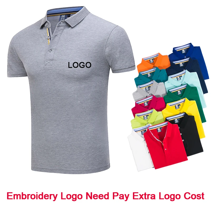 

Polo Shirts Customized Embroidered Logo Custom Ladies Fit Solid Color Polo Shirt Uniform