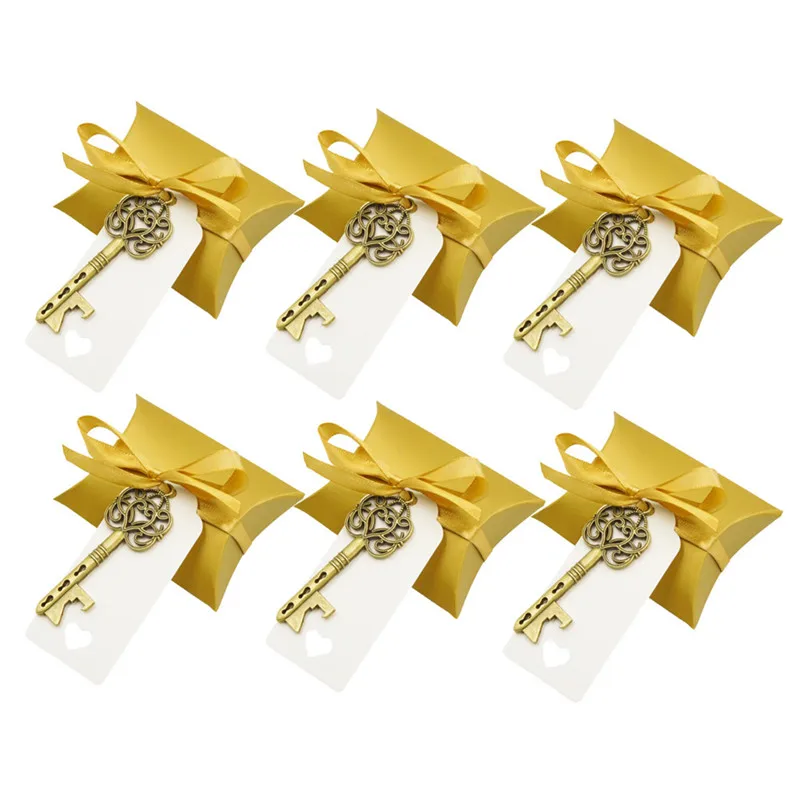 50 шт./набор llavero abridor de botella para fiesta de boda con etiqueta bolsa de papel para caramelos regalos para - Цвет: 50Pcs bronze 1-1