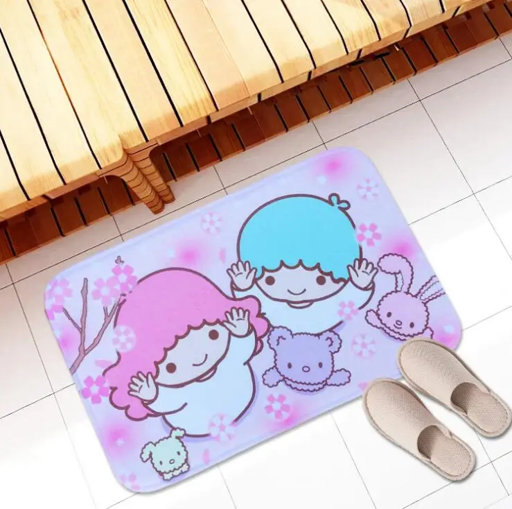 Мультяшные персонажи Little Twin Stars принт плюшевый коврик для ног коврик дверной коврик ковер плюшевые игрушки 3047 - Цвет: Черный