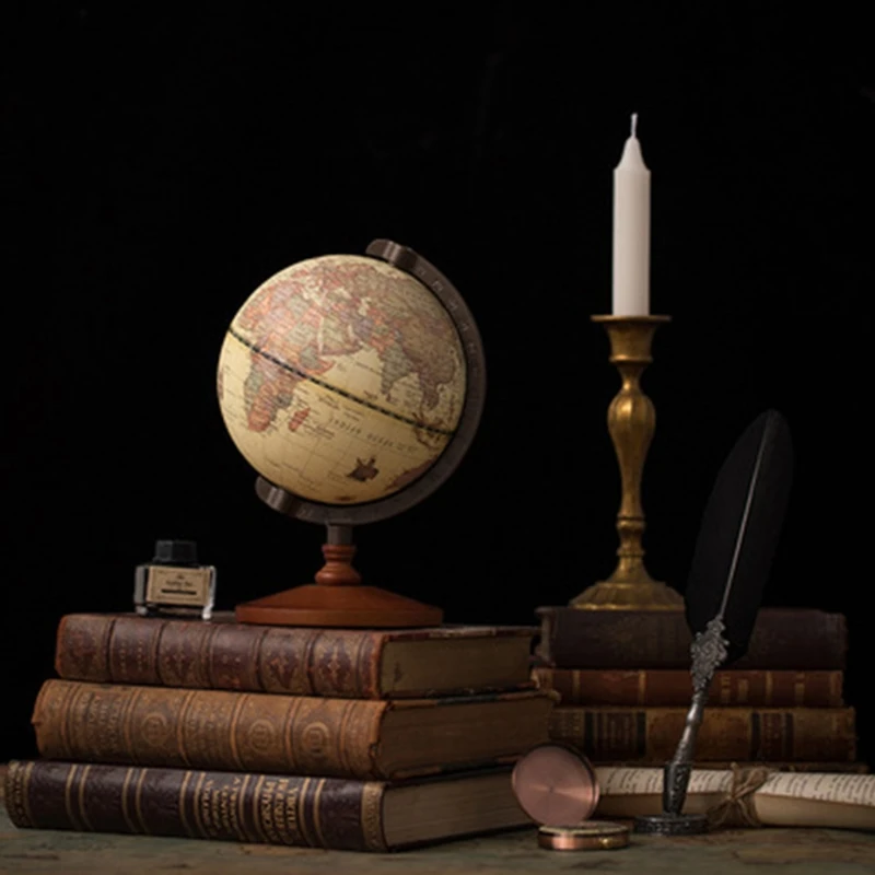 

Деревянный глобус 14 см, украшение для дома в стиле ретро, настольное украшение, Карта мира, география, астрономическая научная Студенческая обучающая карта
