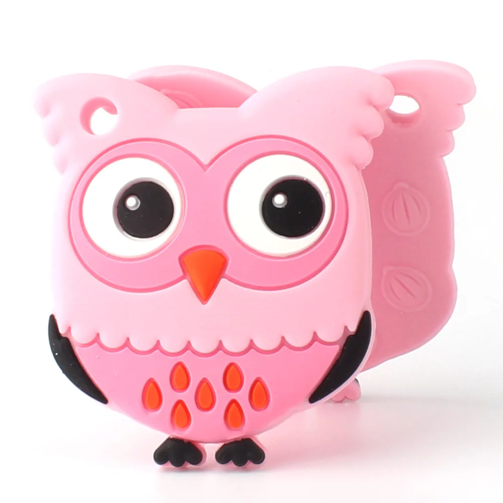 Owl Keep& Grow, 1 шт., без бисфенола, животные, силиконовый прорезыватель, коала, енот, Детские Прорезыватели, силиконовые бусины, сделай сам, соска, цепь, игрушки, аксессуары - Цвет: Owl