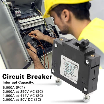 

Hydraulic Magnetic Breaker A Series 1 Pole 20A Strong Toughness Electric Portable 125 250 277 415 480V AC 65 80V DC