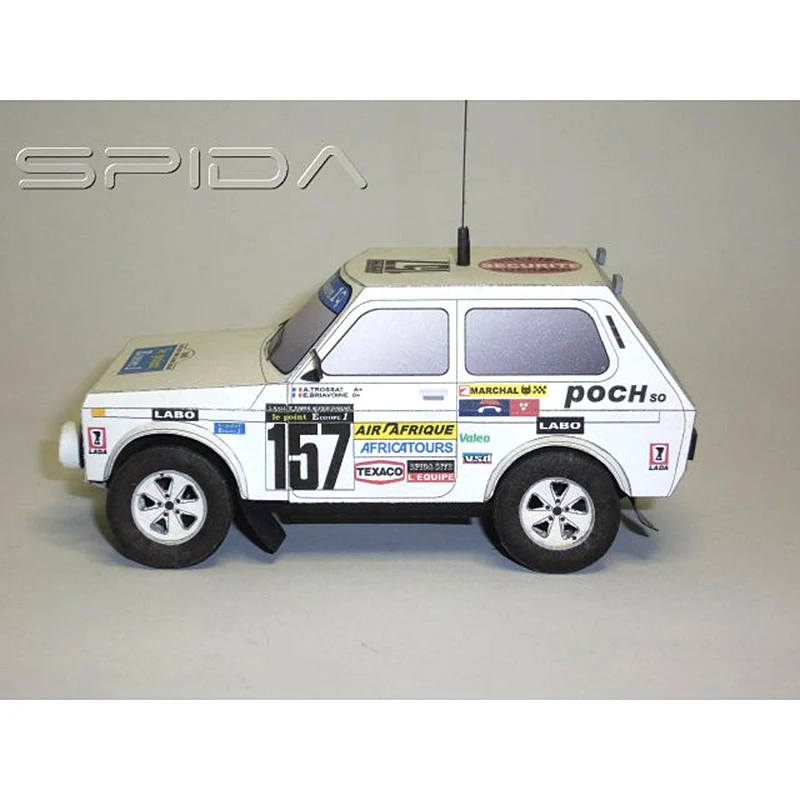 Lada Niva 1983 4x4 1:32 Dakar Rally Racing Car Mini Origami Art 3D Paper Model Papercraft DIY Adult Handmade Craft Toys ZX-034